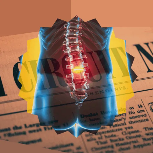 6th Circuit Spinal Cord Stimulator News headline featuring inflamed nerves in the lower back.