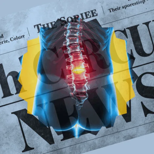7th Circuit Spinal Cord Stimulator News headline featuring inflamed nerves in the lower back.